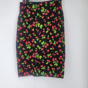 Pinup Couture Cherry Print Pencil Skirt Rockabilly Straight Women's Size 1X